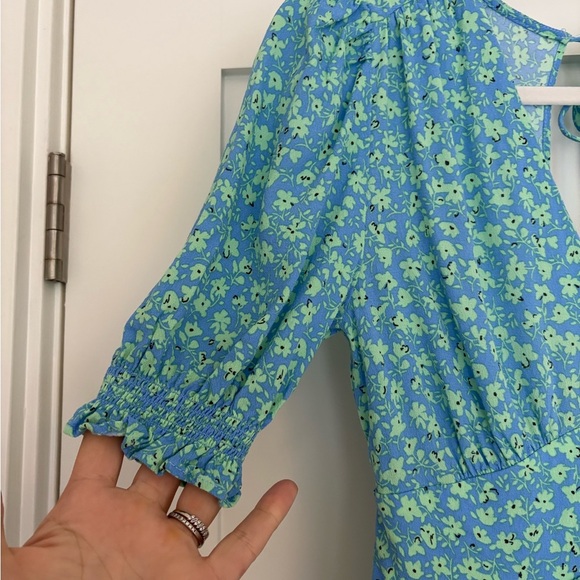 Mango Floral Button Midi Dress Sz 2 - Picture 12 of 14